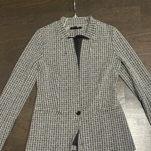 Banana Republic Black and White Textured Blazer